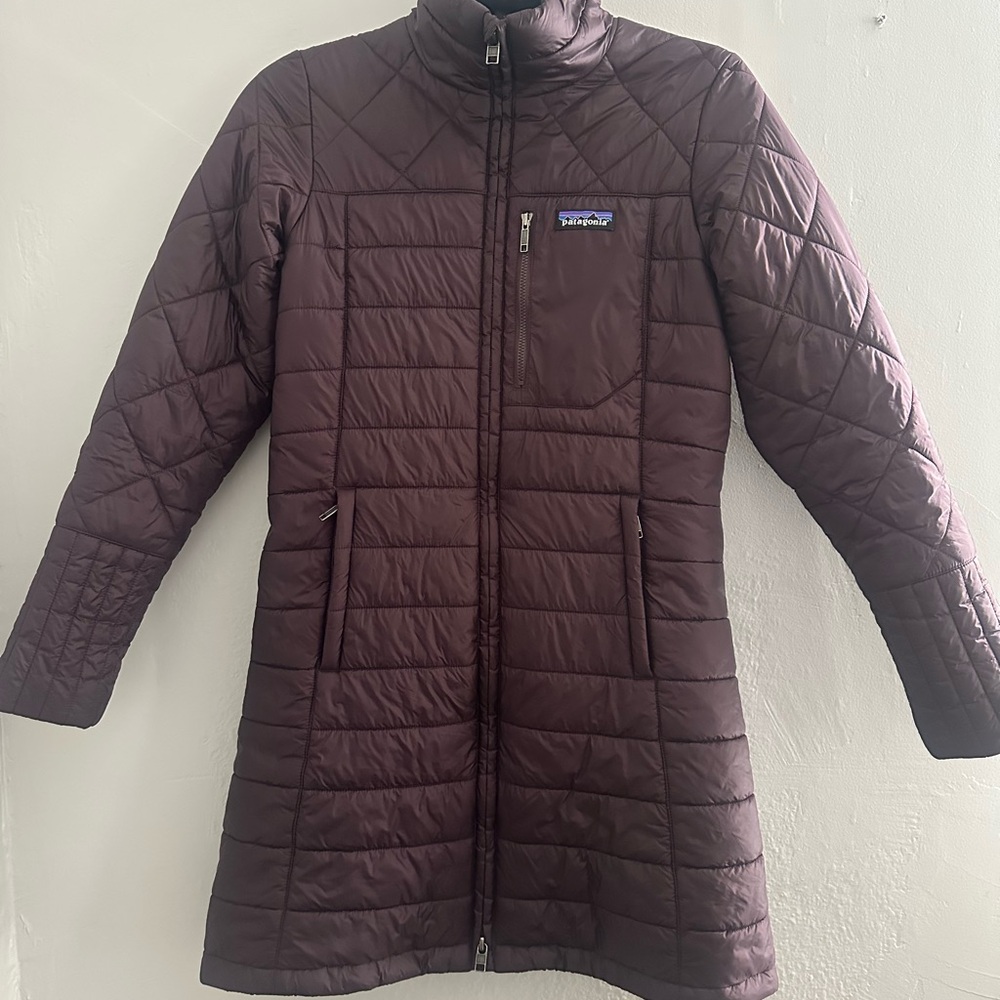 Patagonia Women’s Long Quilted Puffer Coat — Plum
